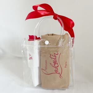 CHRISTIAN LOUBOUTIN Bundle Large Tan Drawstring Dust Bag Small White Envelope